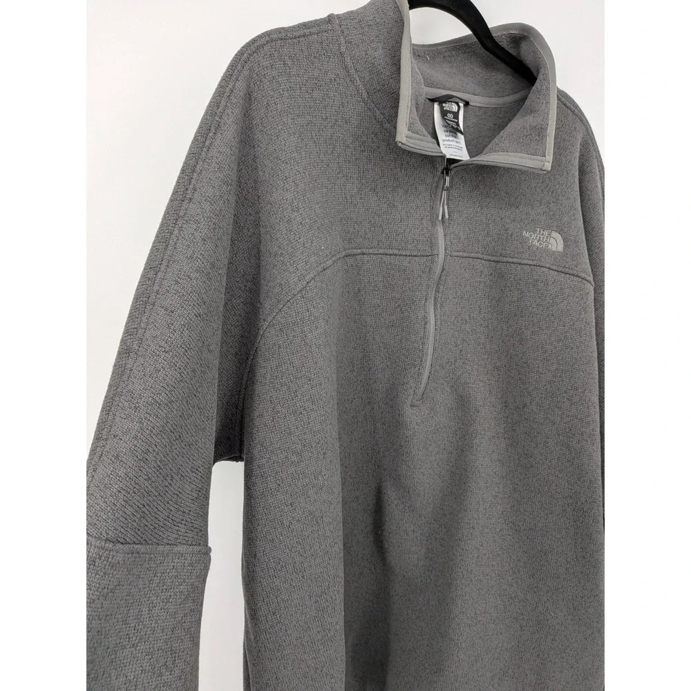 North‎ Face Quarter Zip Pullover Mens XXL Gray Circular Design Fleece Gorpcore